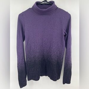 Athleta Flurry Base Layer Ombré Purple Black Turtleneck Womens Ski Board Preppy